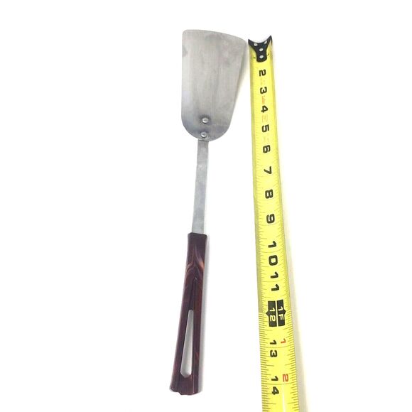 Vintage Maroon Bakelite Style Handles Stanhome Spatula & Large Slotted Spoon Set - Picture 5 of 11